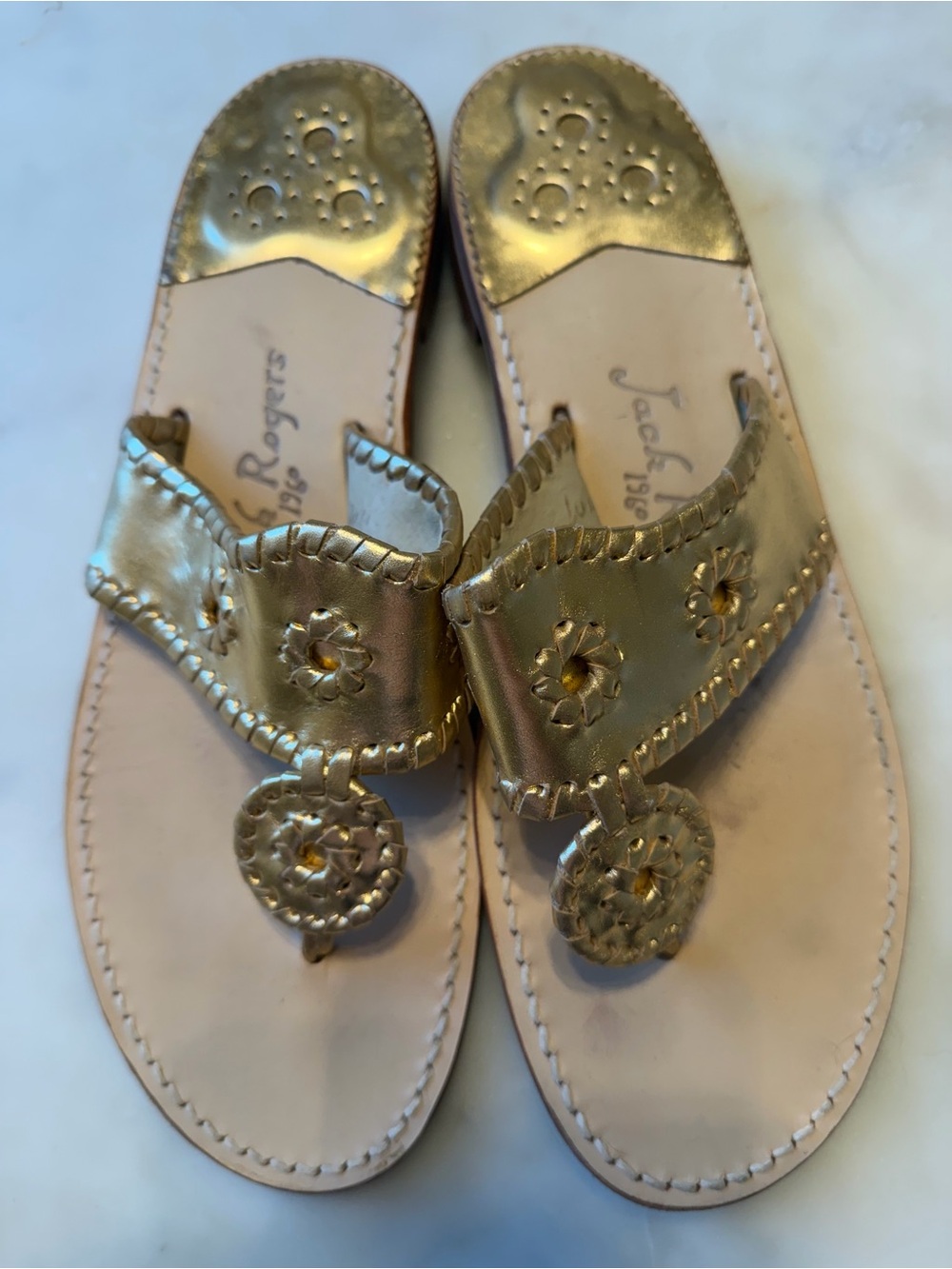 Gold Leather Sandals - Jack Rogers